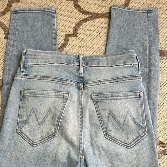 MOTHER High Waisted The Looker crop Swimming Pool Sunday Size 24 blue jeans - Picture 13 of 17